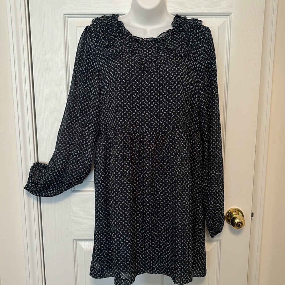 Free People Navy w/ White Print Dress Size 12